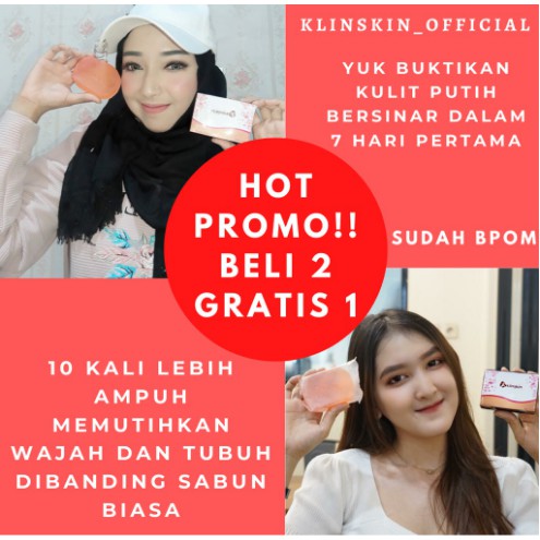 Sabun Pemutih Wajah dan Badan KLINSKIN ORI BPOM (Beli ATC 2 pcs Gratis 1)