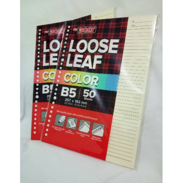 

Loose Leaf Isi Binder B5 Isi 50 Garis Kuning
