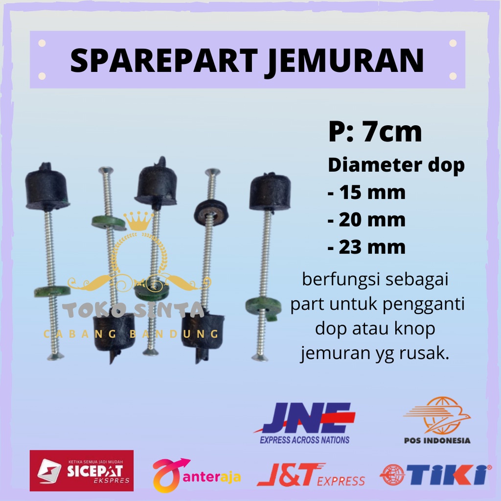 Baut jemuran/knop dop biji jemuran besi lipat