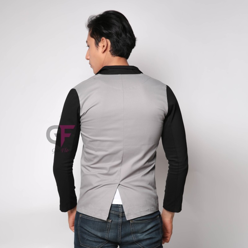 GIOFLO Blazer Cowok Terbaru Grey / BLZ 664