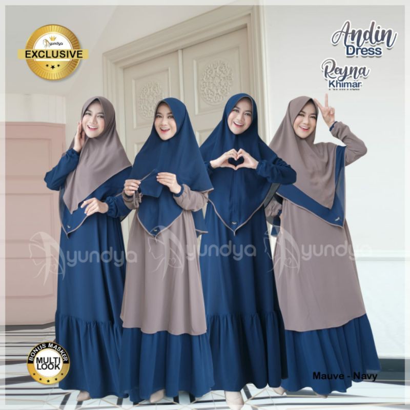 GAMIS SYARI BOLAK BALIK WARNA ANDIN DRESS