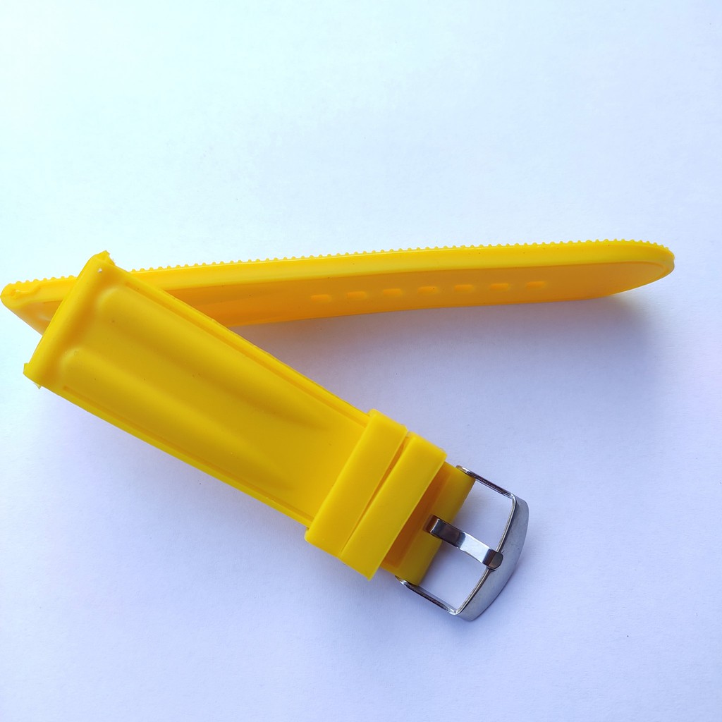 Rubber watch strap Band 24mm Yellow