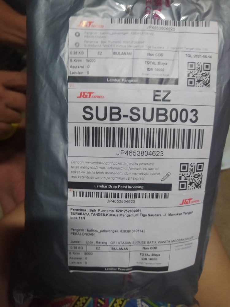 Ori Atasan Blus Batik Wanita Modern Halus Dolby Kombinasi Brokat Polos