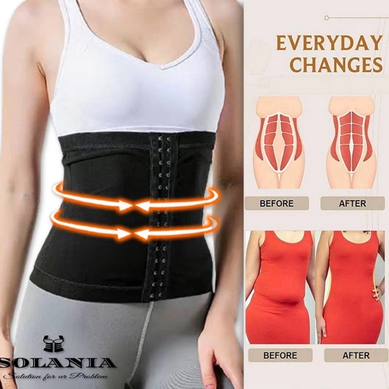 Korset Kancing Sauna Pelangsing Pembakar Lemak Waist Cincher Silver