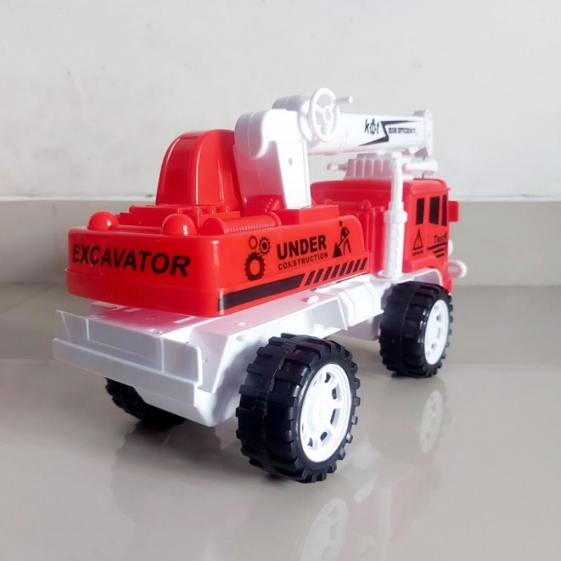 Mainan Mobil Truk Crane - Miniatur Mobilan Truck Kren Tarik Anak Laki Cowok