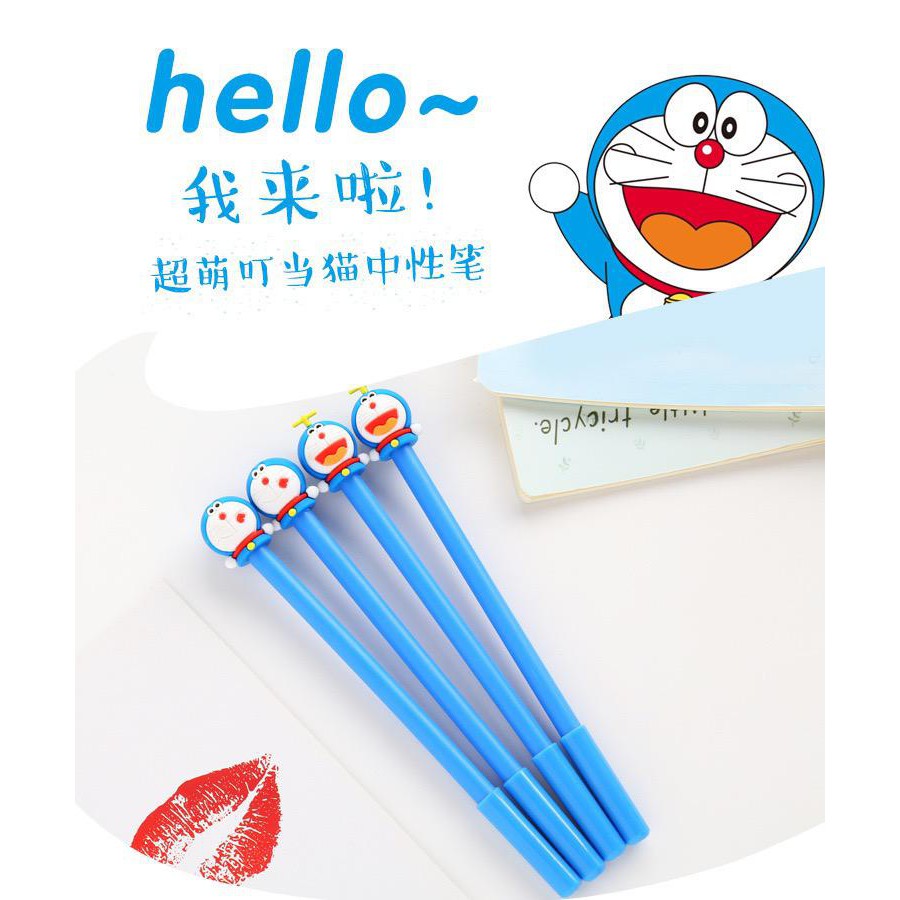 ☛TK☚ R078 Pena Karakter Doraemon Lucu Kepala Pen Pulpen Ballpoint Anak Hitam Sekolah Murah Bolpen