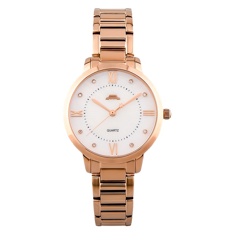 Jam Tangan Wanita Beijing BL120005 Classic Ladies Mother of Pearl Dial Rose Gold Stainless Steel