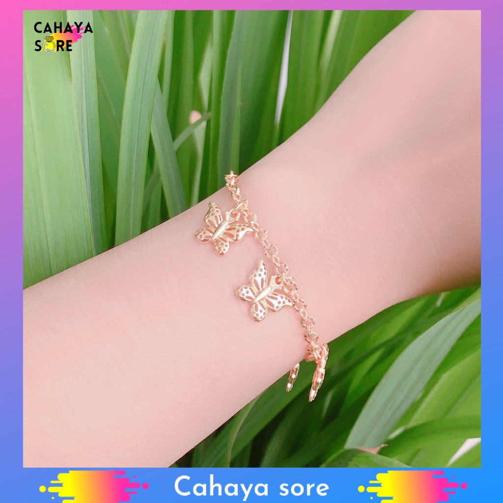 Gelang Xuping Gold Gelang Tangan Dewasa Rantai Love Warna Emas G44