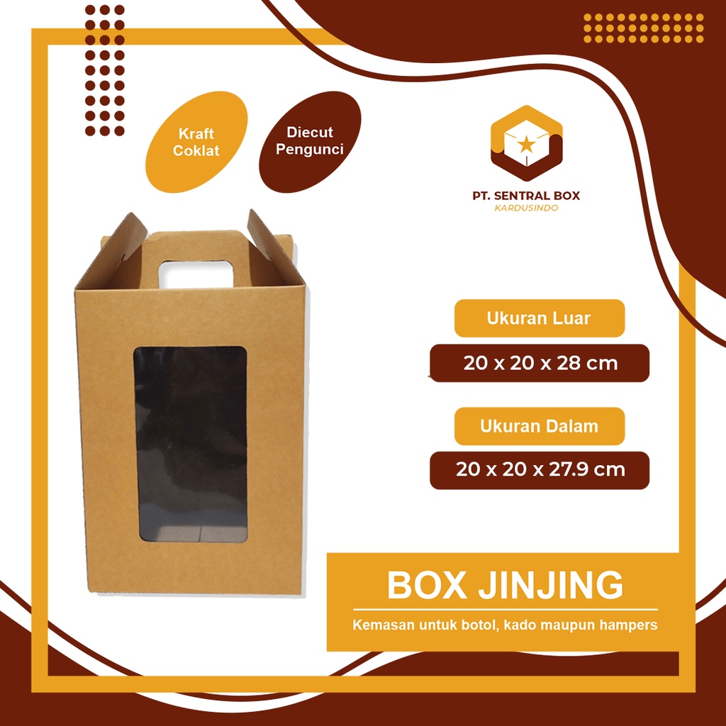 

Box ( 20 x 20 x 28 cm ) Jinjing E FLUTE - Kardus/Parcel/Jinjing/Box/Hampers/KardusToples/Karton