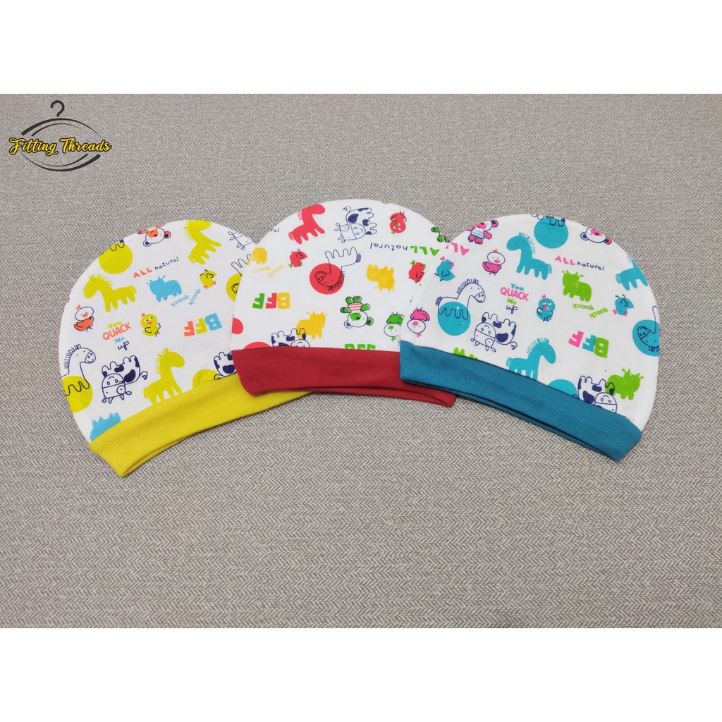 Topi Kupluk Bayi Katun Newborn Karakter