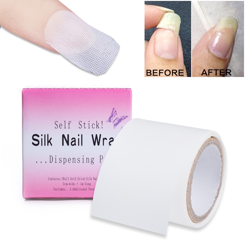 Stiker Kuku Palsu Bahan Fiberglass Warna Putih Untuk Nail Art