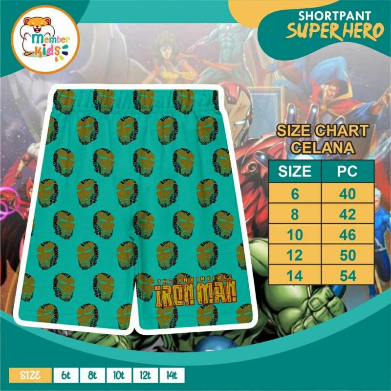 Shortpant anak 6-14Th/Celana pendek anak laki-laki/Celana member kids