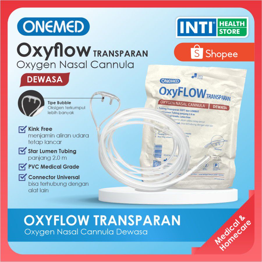 Onemed | Oxygen Nasal Cannula Dewasa | Oxyflow Transparan Dewasa