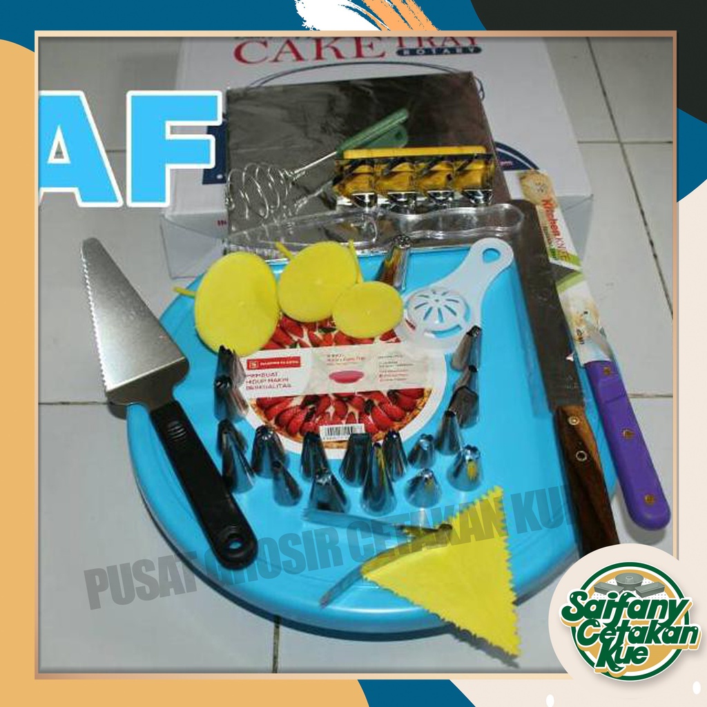 PAKET DEKORASI KUE TART ALAT DEKORASI KUE MOTIF " AF "