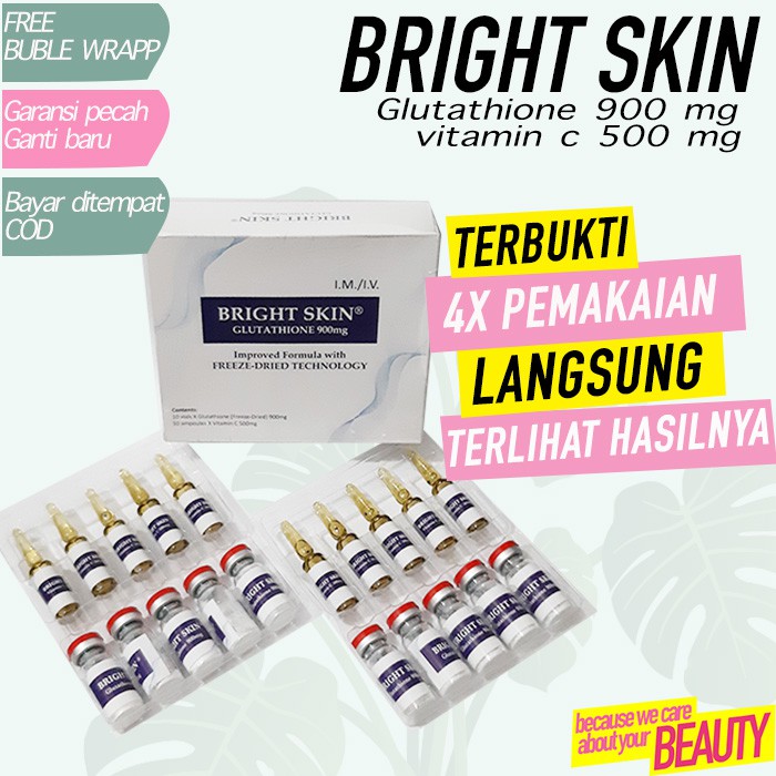 Suntik Pemutih Badan Injeksi Whitening Suplemen Pemutih Glutathione 900mg + Vitamin C 500mg Original
