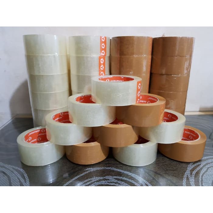 Lakban Bening &amp; Coklat Merk Mitra Pack Kualitas Bagus 45 mm x 100 Yard ( 90 meter )