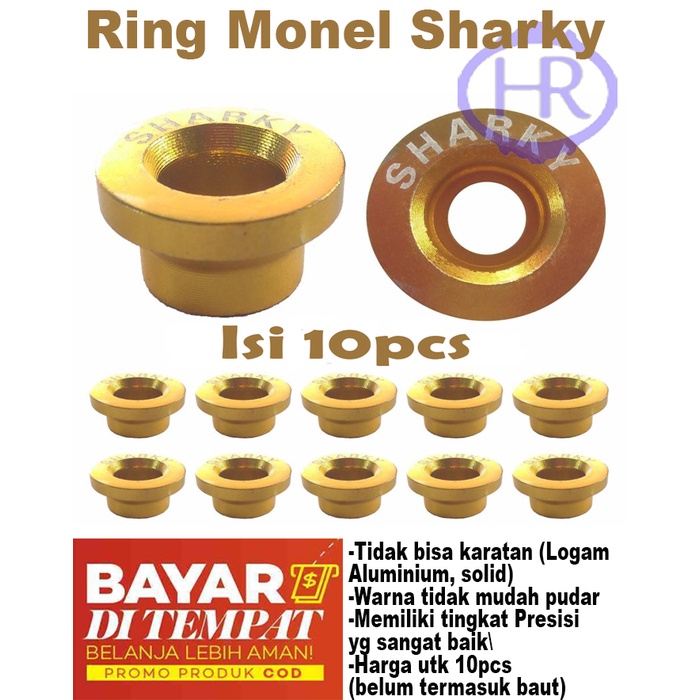 Ring Monel SHARKY Mangkok ISI 10 Bahan Logam Aluminium - Variasi Motor / Ring monel visor baut varia