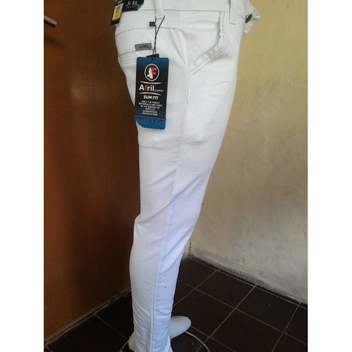  Celana  Chino Panjang Pria  Putih  White chinos cowok  