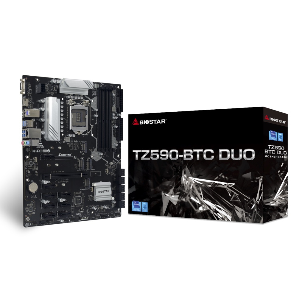 BIOSTAR Motherboard TZ590-BTC DUO Intel Z590 LGA 1200 DDR4