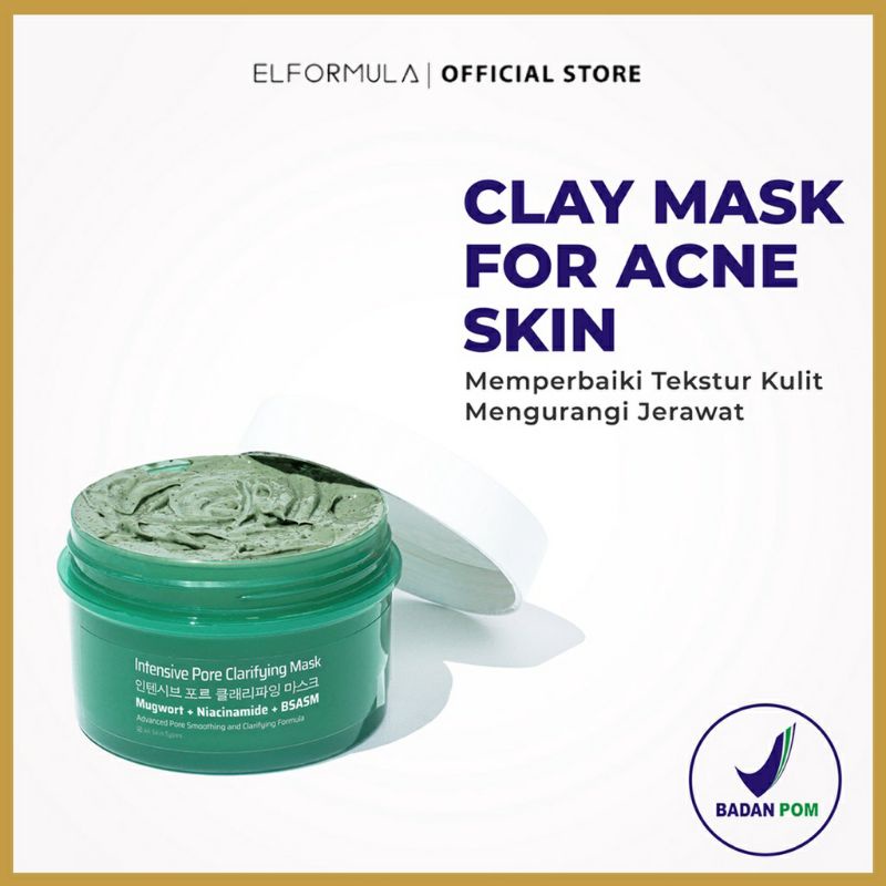elformula clay mask for acne skin masker jerawat bukan skintific
