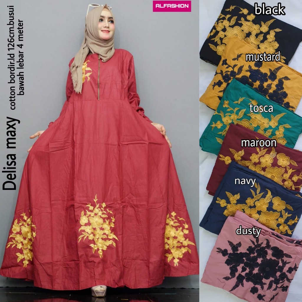 DRESS GAMIS COTTON BORDIR DELISA MAXY BY ADIEVA