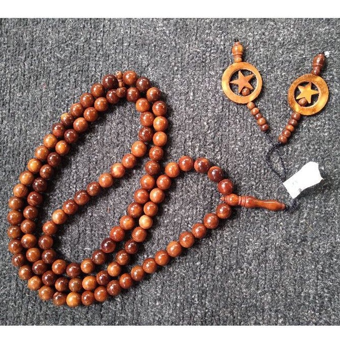 tasbih kokka bulat ± 12 mm ( 12mm )  99 butir bulan bintang dobel