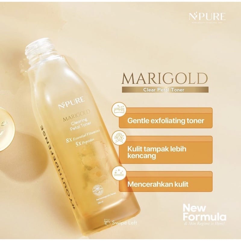 NPURE MARIGOLD TONER 120ML CLEAR PETAL SKINCARE KOSMETIK WANITA