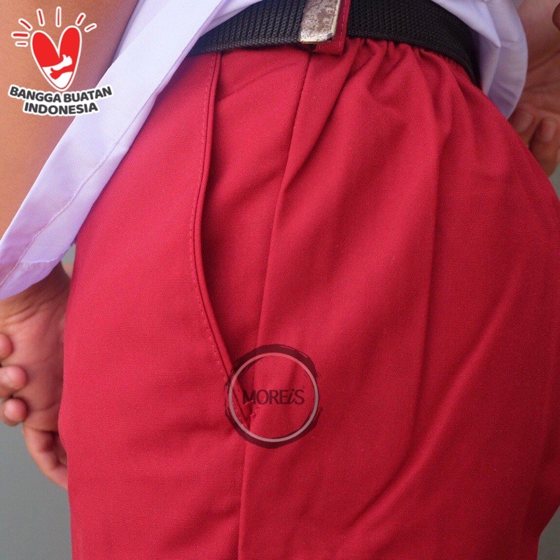 Celana SD Pendek Karet Merah
