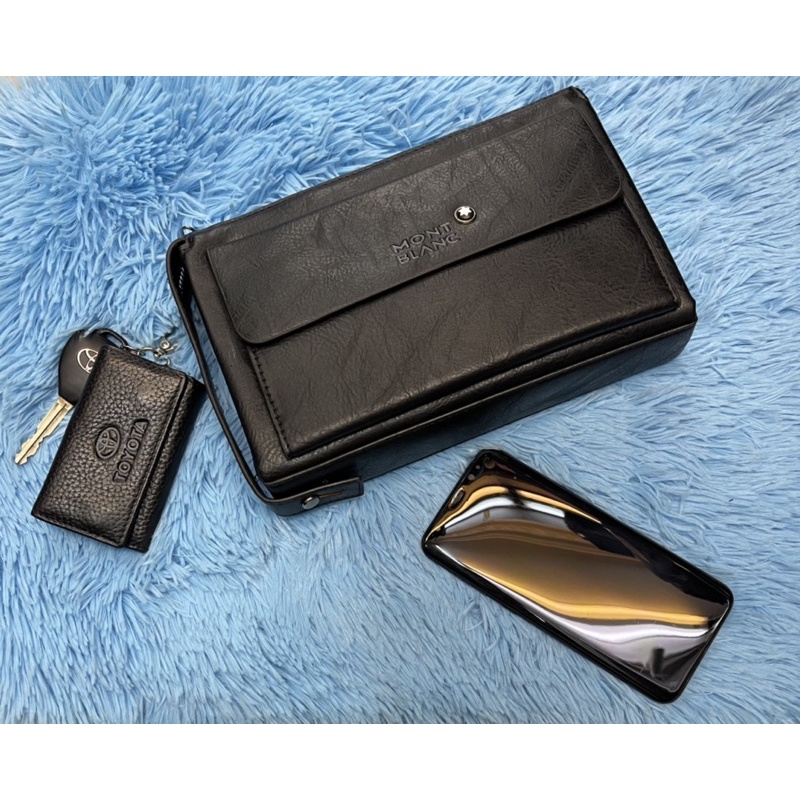 Handbag Montblanc 8526 Clutch tangan model gagang+fena pria&amp;wanita