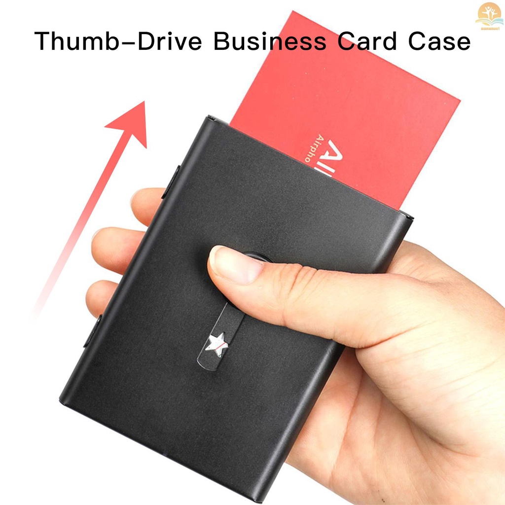 Business Card Holder Thumb-Drive Business Card Case Silde Out Business Card Holder Credit Card Case for Men Women