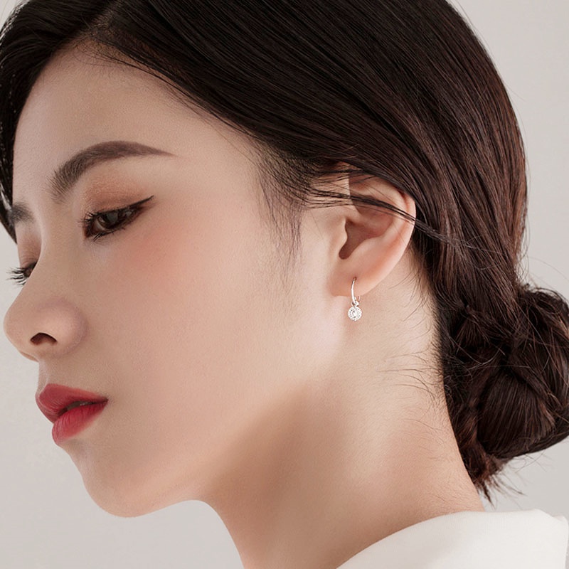 Anting Tusuk Sterling Silver 925 Bentuk Hati Hias Berlian Imitasi Untuk Wanita