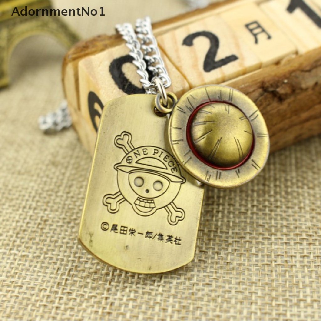 (AdornmentNo1) 1pc Kalung Rantai + Liontin Motif Anime One Piece Luffy + Tengkorak Untuk Wanita