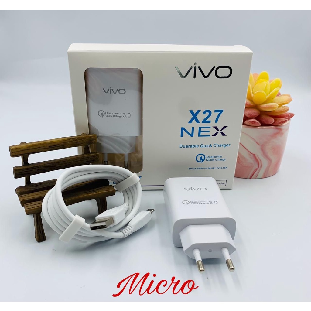 Charger Vivo Support Fast Charging X27 Travel Adaptor Quallcom Micro/Type C Original