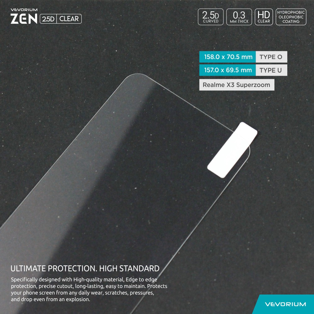 VEVORIUM ZEN 2.5D Clear Realme X3 Superzoom Tempered Glass Anti Gores Kaca Screen Guard