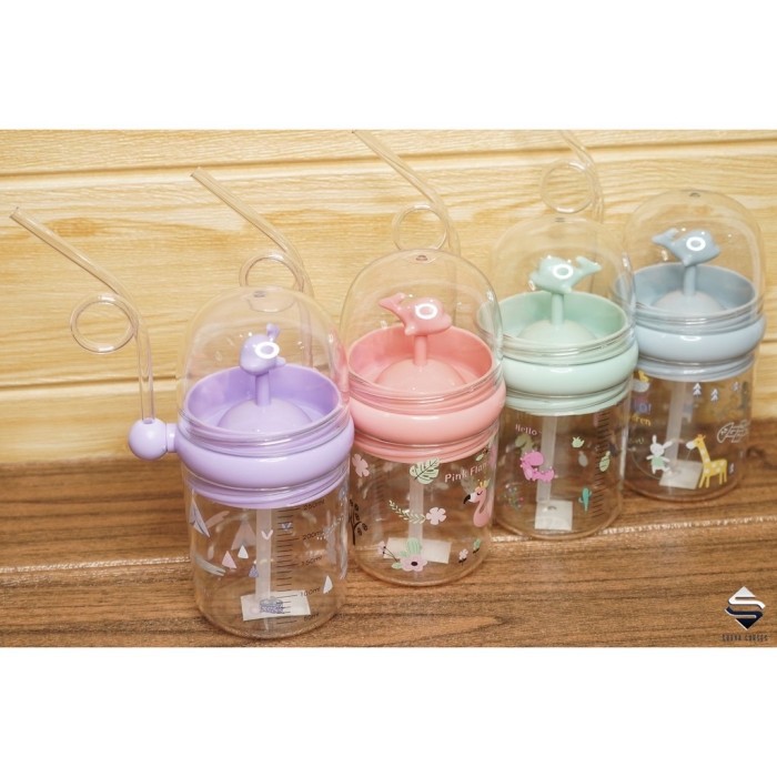 Botol minuman sedotan anak straw sippy bottle baby shark whale