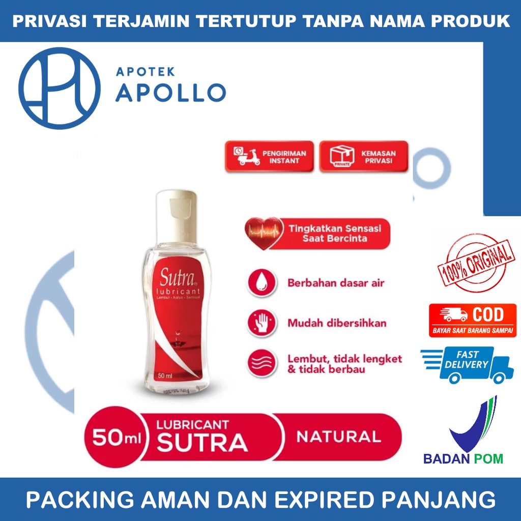 SUTRA LUBRICANT 50ML PELUMAS KEMASAN PRIVASI