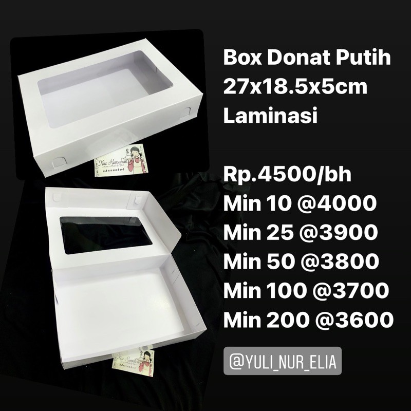 

Box Donat Putih 27x18.5x5cm
