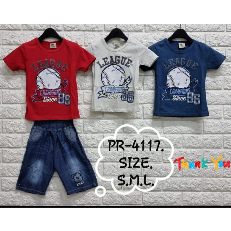 PR-4117 Setelan Celana Denim Size : 1-3th