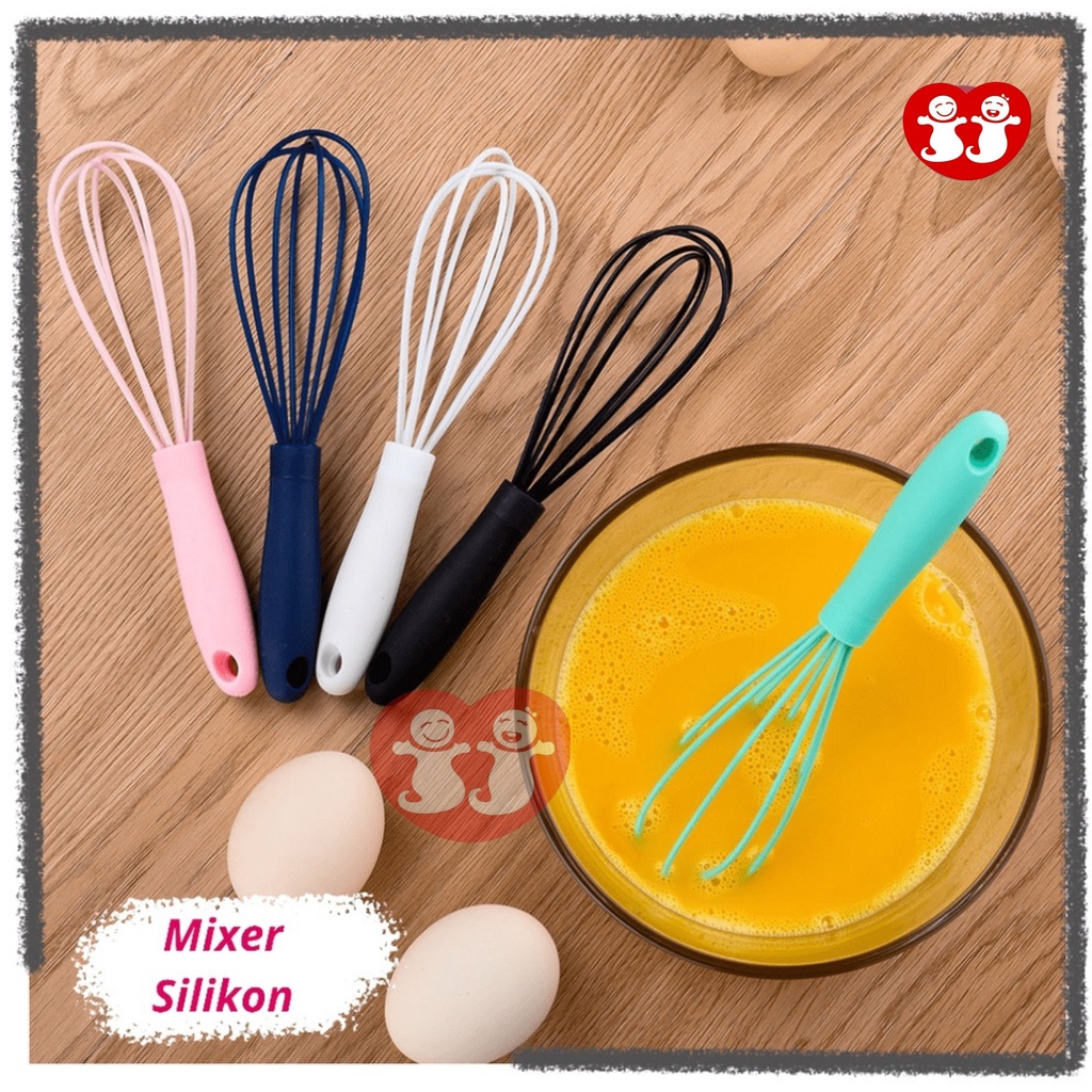 Full Silicone Mixer Baking Whisk Egg Beater Kocokan Telur