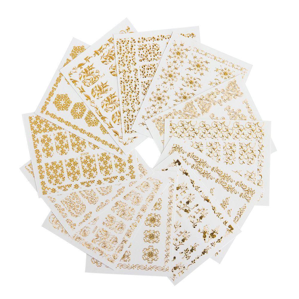 Mxbeauty Stiker Kuku 3D Tempel Dekorasi Decal Art Manicure Metalik