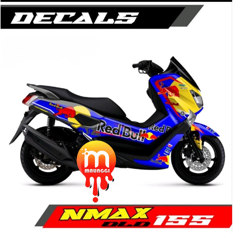 Decal stiker nmax lama full body Striping motor yamaha nmax 155 full motif red bull Stiker nmax full
