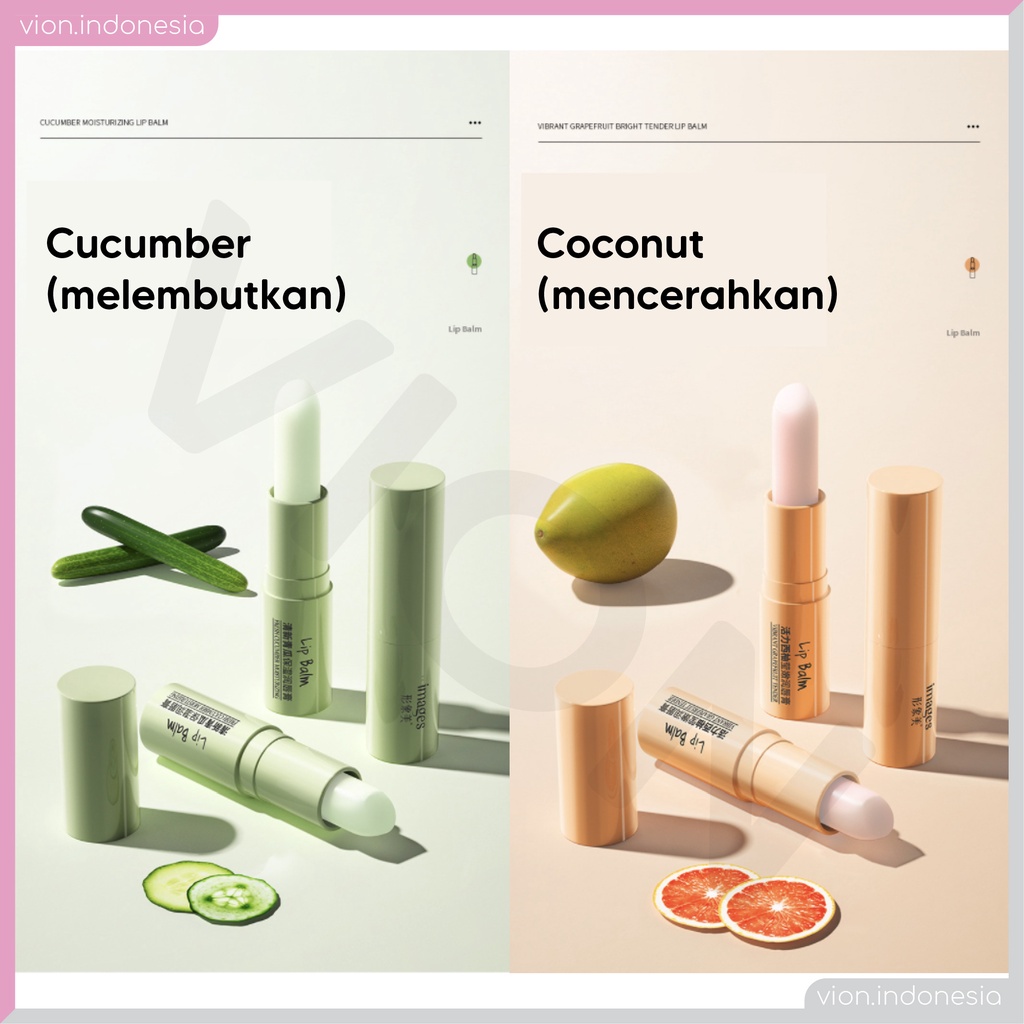 IMAGES Lip Balm New Flavour Chamomile Coconut Cucumber Grapefruit Pelembab Perawatan Bibir Lipbalm Original IM011