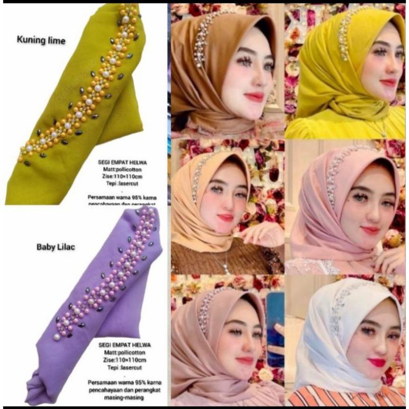 segiempat bella square payet mutiara permata/jilbab segiempat bella square bando payet/hijab bella-5
