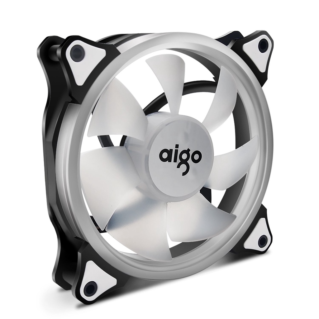 AIGO Darkflash Ring 12 cm White LED Case Fan Putih NAMPOL GAN