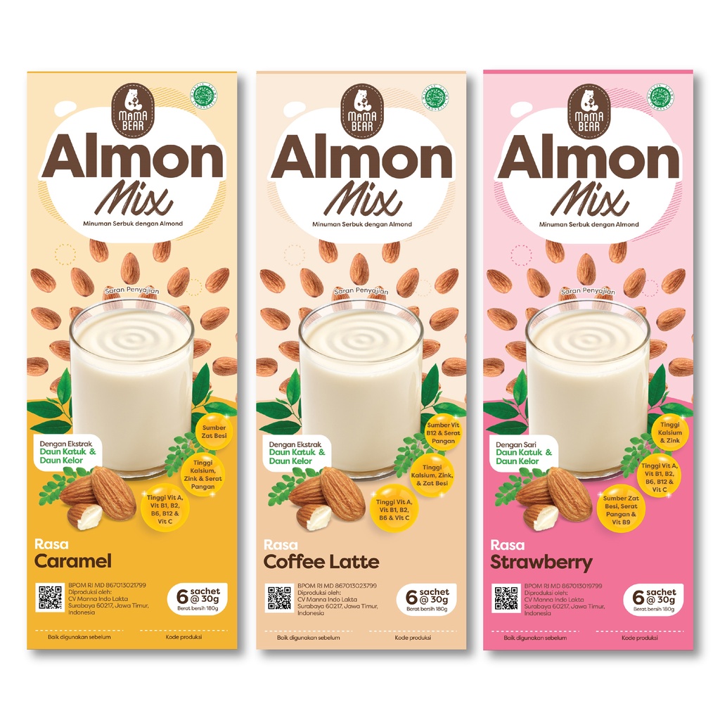 MamaBear AlmonMix Minuman Serbuk Almond Dengan Daun Katuk New