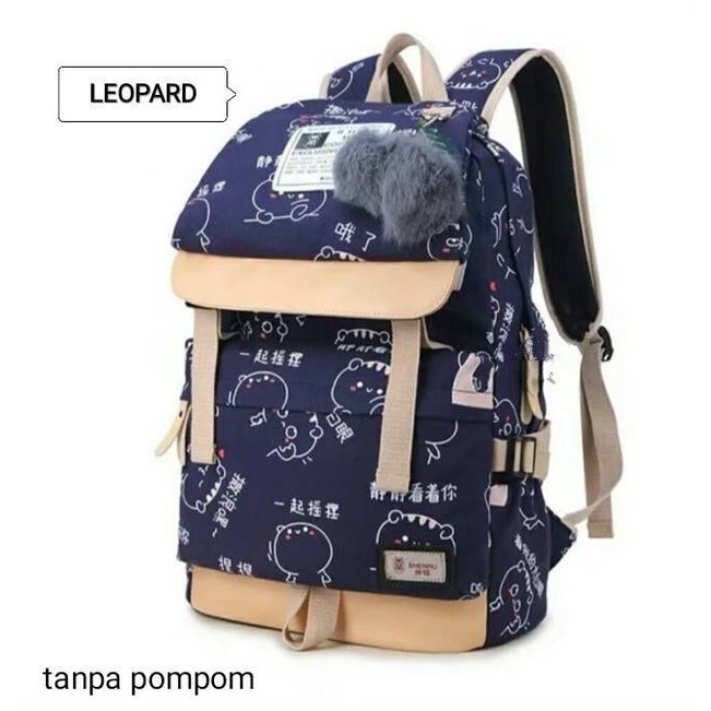 Tas Sekolah Ransel Backpack Cowok Cewek SMP SMA SMU Kuliah Murah Kent Kent kanvas Murmer Abu Kanvas-nevy