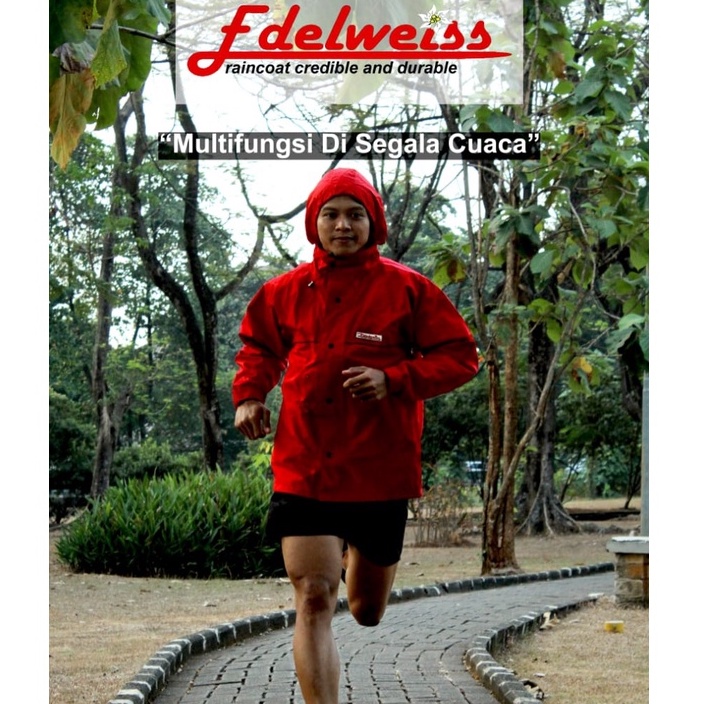 Jas Hujan Edelweiss EDW ORIGINAL Ukuran Lengkap XS, S, M, L, XL, 2Xl, 3XL, 4XL, dan 6XL ( Super Jumbo) Setelan Jaket dan Celana