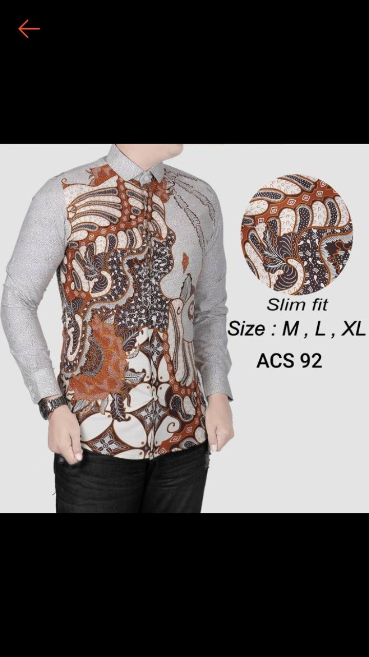 Cbl1124 Kemeja Batik Pria Slim Fit Lengan Panjang Colindion