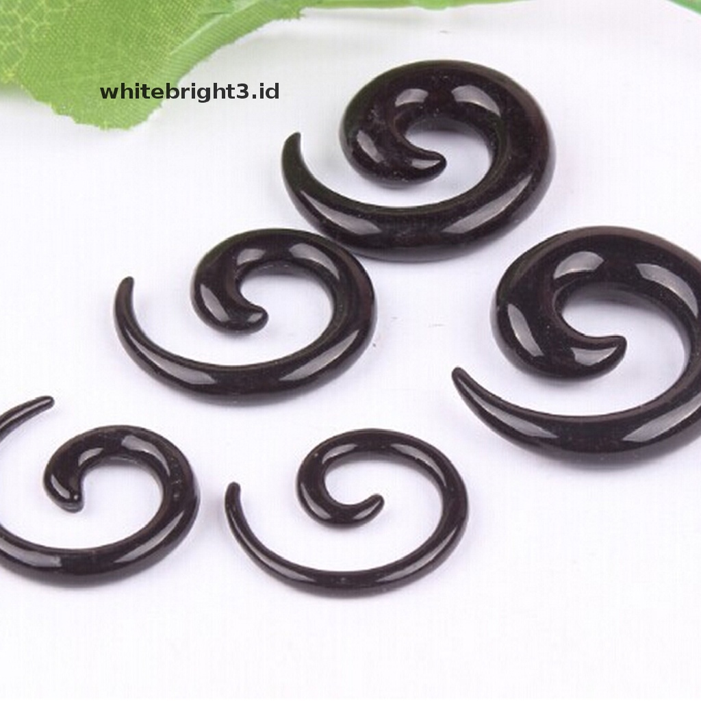 (whitebright3.id) Plug Telinga Palsu Model Spiral Warna Hitam