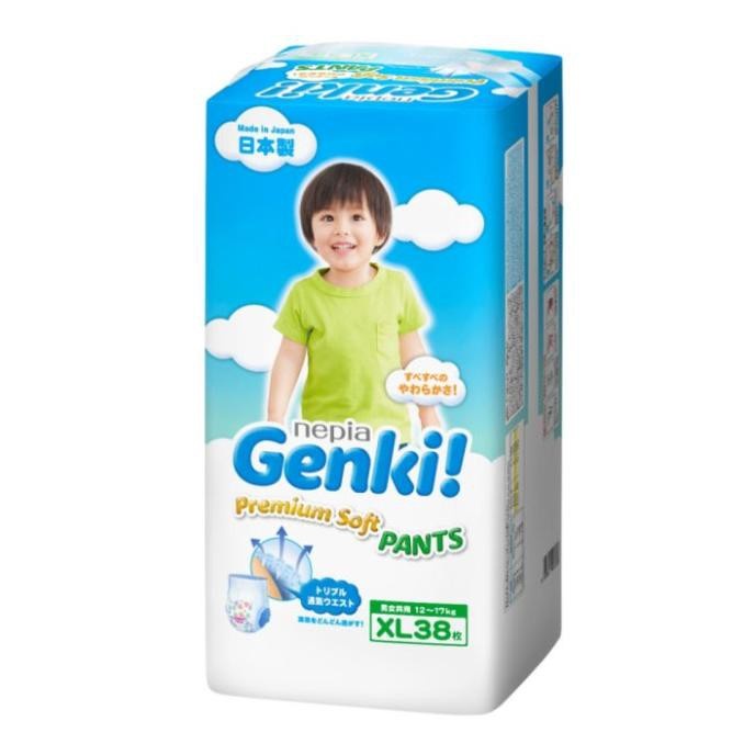 Nepia Genki Jumbo Premium Soft Pants Popok Bayi L44 XL38